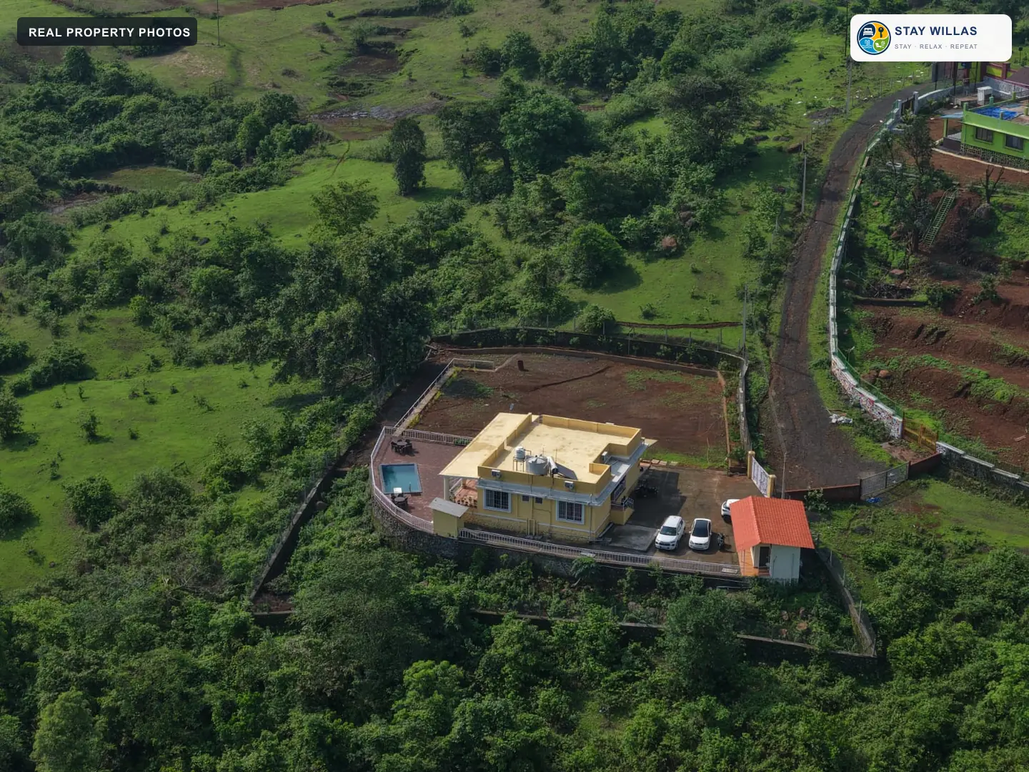 Overhead view of Nieevant by Stay Willas and the surrounding grounds